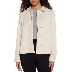 NWT Banana Republic Ladies' Snap Front Jacket Cream (Ancient Scroll) Size Medium